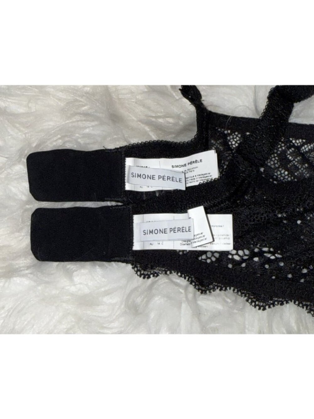 2 Simone Perele 12A316 Caresse 3D Underwire Plunge T-Shirt Bras Lace 36C Black - Picture 5 of 6
